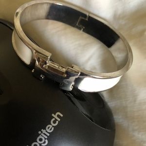 Elegant Silver and White Bracelet